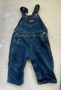 Vintage Oshkosh B’Gosh Blue Denim Overalls 12M - Picture 1 of 6