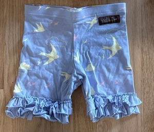 Matilda Jane Girls’ Blue Ruffle Shorts with Sky Bird Print Size 6 - Picture 1 of 3