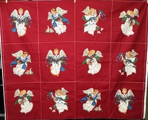 Cranston Christmas Angel 24 bloques panel de tela manualidades acolchado almohada roja - Imagen 1 de 9