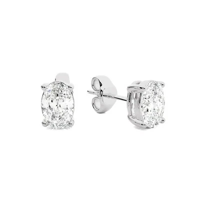 1.5 Ct Certified White Diamond Lab Grown Silver Earrings Prong Gift For Her 925 - Image 1 of 4
