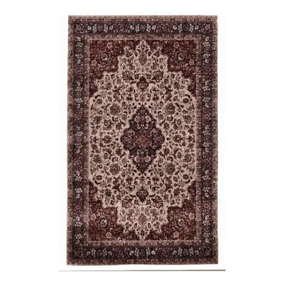 Linon Emerald Barton Woven Microfiber Polyester 2'2"x3'2" Rug in Cream - Image 1 of 4