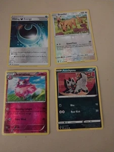 4 pokemon cards- stantler, aromatisse, poochyena, hiding energy - Picture 1 of 6