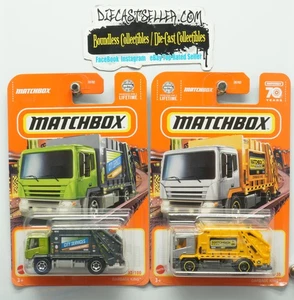 MATCHBOX LOT GARBAGE KING TRUCK GREEN /GREY 2024 SILVER / ORANGE 2023 MBX METRO - Picture 1 of 1