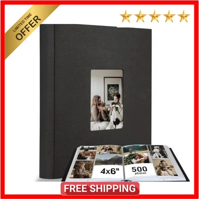 Álbum de fotos 4x6 500 fotos, cubierta de cuero capacidad extra grande para 500 horizontes Foto 1 de 4