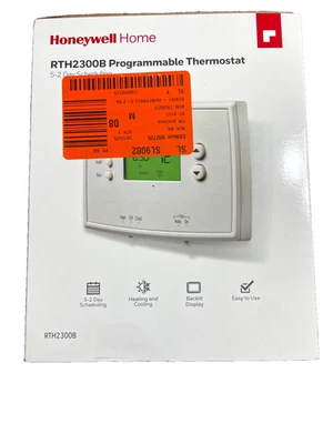 Honeywell Home RTH2300B 5-2 Day White Programmable Thermostat w/ Backlit Display - Image 1 of 4