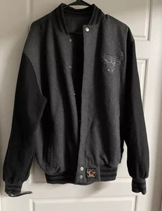 Chicago Bulls Jacket Mens Large NBA Basketball Varsity Wool Embroidered - Picture 1 of 5