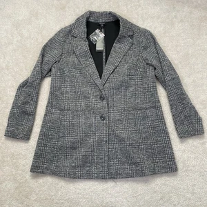 Neu mit Etikett Torrid Longline Strickblazer Damen 0 (12) grau gemustert 2 Knöpfe - Bild 1 von 11