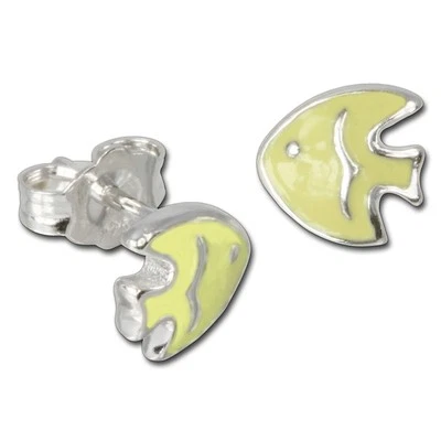 Teenie-weenie Orecchini per Bambini 925 Orecchini D'Argento Pesce Giallo SDO60 - Immagine 1 di 4