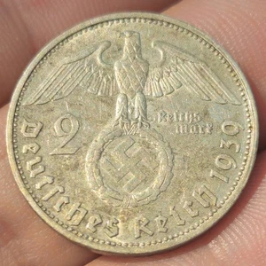 ALLEMAGNE 2 MARK 1939 G Karlsruhe Germany Deutchland NAZI - Picture 1 of 2