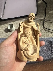 4.75" WOOD HAND CARVED CARVING NATIVITY MARY Joseph. OBERAMMERGAU - G15 - Picture 1 of 15