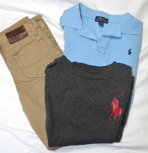 Lot 3 Mixed Lot Boy's Polo Ralph Lauren Polo, T-Shirt & Jeans - Size 7 - Picture 1 of 10
