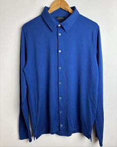 John Smedley Marino Wool long sleeved polo Full Buttons Men’s L - Picture 1 of 14