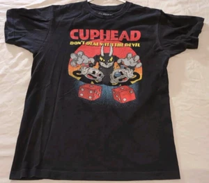 Cuphead - T-Shirt Medium - Cuphead Don't Deal With The Devil - Video Game - Picture 1 of 7