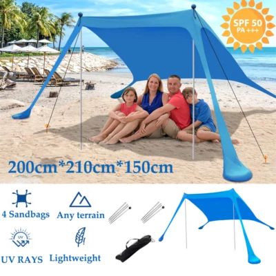 6.5FT Beach Tent Sun Shelter SPF50+ Portable Shade Sun Canopy Awning W/ Sandbag - Image 1 of 4