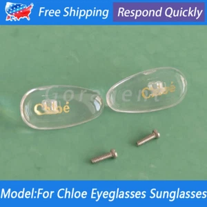 Replacement  Gold Screw-in Nose Pads W/Screws For Chloe Eyeglasses Sunglasses - Picture 1 of 5