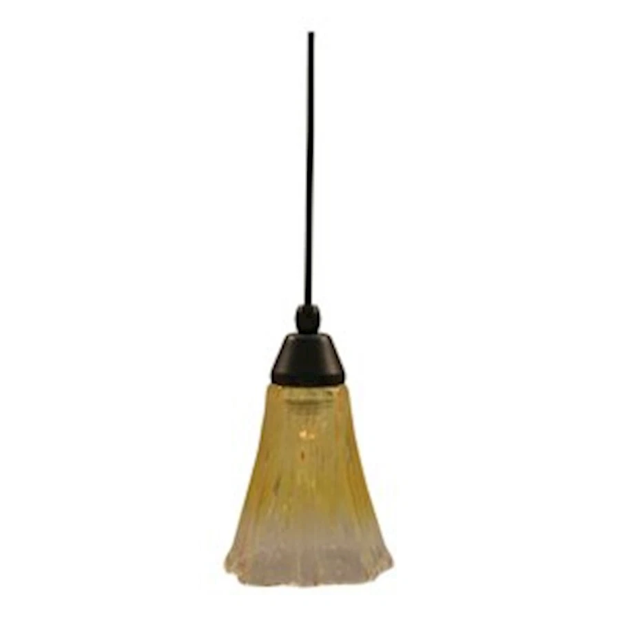 Toltec Cord Mini Pendant, Matte Black, 5.5" Gold Champagne Crystal - 22-MB-724 - Image 1 of 1