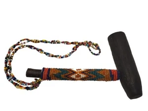 Vintage African Beaded Hand Carved Wooden Smoking Pipe 5690 - Picture 1 of 5