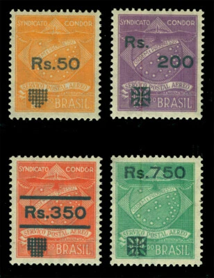 BRAZIL 1930 AIRMAIL - CONDOR SYNDICATE surcharged set  Sc# 1CL10-1CL13 mint MNH - Image 1 of 2