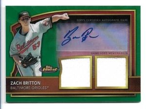 Zach Britton 2011 Finest parche doble novato autógrafo refractor verde #83 #/149 - Imagen 1 de 2
