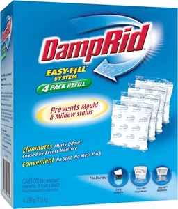 DampRid 10.5 oz Fragrance Free Absorber Easy Fill Refill Packs - 4 Count - Picture 1 of 5