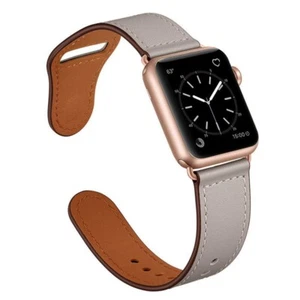 Genuine Leather Apple Watch Band For iWatch Series 8 7 6 5 4 38/40/41/42/44/45 - Picture 1 of 18