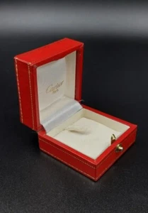 CARTIER Paris 4204 Red Leather & Silk Ring Box Scatola per anello   Vintage  - Picture 1 of 13