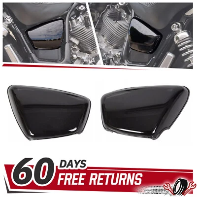 Black L&R Panel Battery Side Cover For Yamaha XV 700 750 1000 1100 Virago 84-up Foto 1 de 4