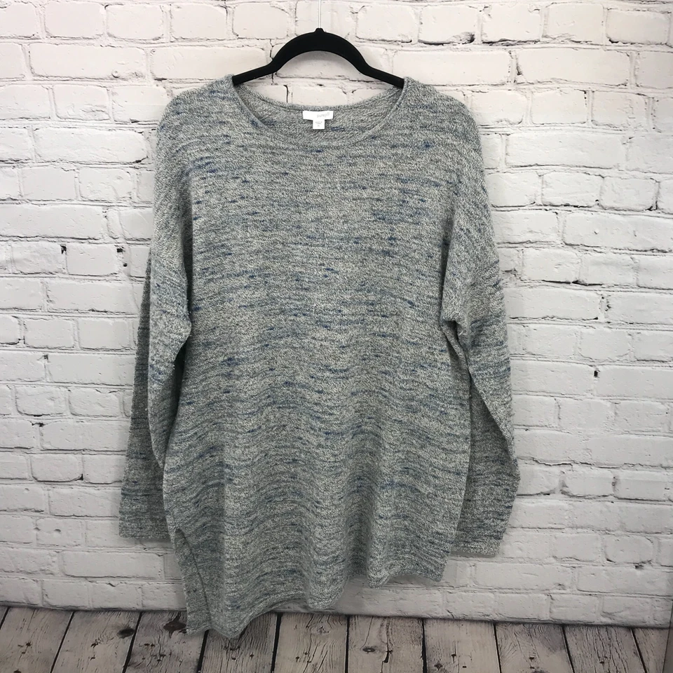 J Jill Top Mujer Extra Grande Gris Túnica Manga Larga Tejido Suéter Básico Informal Foto 1 de 4