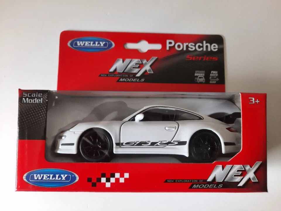 Modellino Statico Porsche GT3 RS Welly Auto Colore Bianco/Nero Scala 1:39 - Immagine 1 di 1
