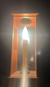 Handmade Vintage Wooden, Glass, And Punched Tin Candle Lantern Works Perfectly! - Picture 1 of 10