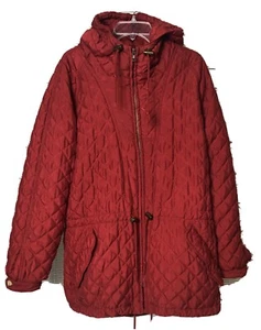 The Limited Women’s Hooded Coat ~ Size Medium ~ Red ~ Quilted ~ Puffy - Picture 1 of 11