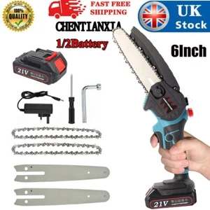 6-Inch Mini Chainsaw Woodworking Electric Chainsaw Hand Saw Cutter W/Accessories - Picture 1 of 17
