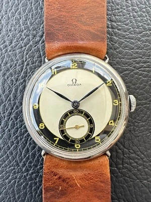 Rare Omega Jumbo 37mm Trench Fixed Lug Watch ca.1936, Pre WWII Military Watch - Image 1 of 4