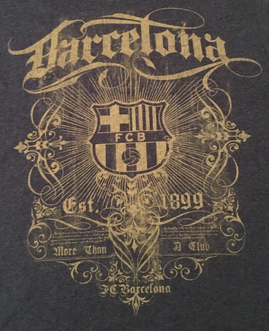 FC BARCELONA SOCCER CLUB MEDIUM BLUE GRAPHIC T-SHIRT FAST FREE SHIPPING Cover