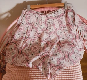 THURLEY Silk Print Tie Waist Shorts Size 8 Pink - Picture 1 of 4