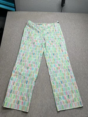 Sigrid Olsen Sport Multi Pastel Colored Side Zip Capri Pants Size 8 - Image 1 of 4