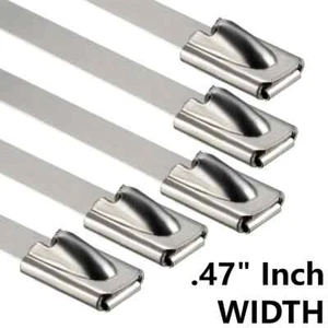 20-24" INDUSTRIAL GRADE 400lb-12MM Stainless Steel Zip Ties HEAVY DUTY Cable - Picture 1 of 16