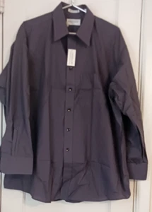 Vintage J.J. Cochran Expandable Collar Button Down Shirt XL Dark Grape Color NWT - Picture 1 of 9