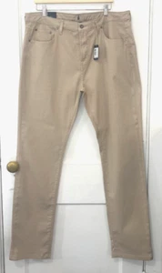 NWT johnnie-O Men's Light Khaki Atlas Cotton Blend 5-Pocket Pants, Size 38 x 34 - Picture 1 of 12