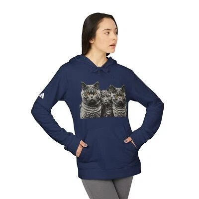 Cat Trio Unisex Hoodie, adidas Unisex Fleece Sweatshirt, Cat Lover Gift, Funny - Image 1 of 2