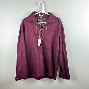 Vintage Tomahawk by Liberty Country Wear Large Red Wool Sweater 70s Made USA NEW - Picture 1 of 10