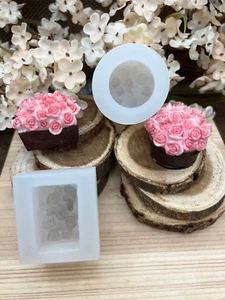 Roses in the bucket-spring flowers silicone mold handmade - Picture 1 of 9