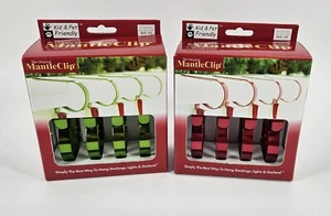 The Original Mantle Clip Decoration Holders - 4 Bright Green and 4 Bright Red - Picture 1 of 7