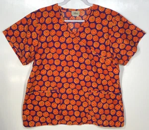 Top de otoño para mujer talla M mediana calabazas lunares rayas Halloween otoño - Imagen 1 de 5