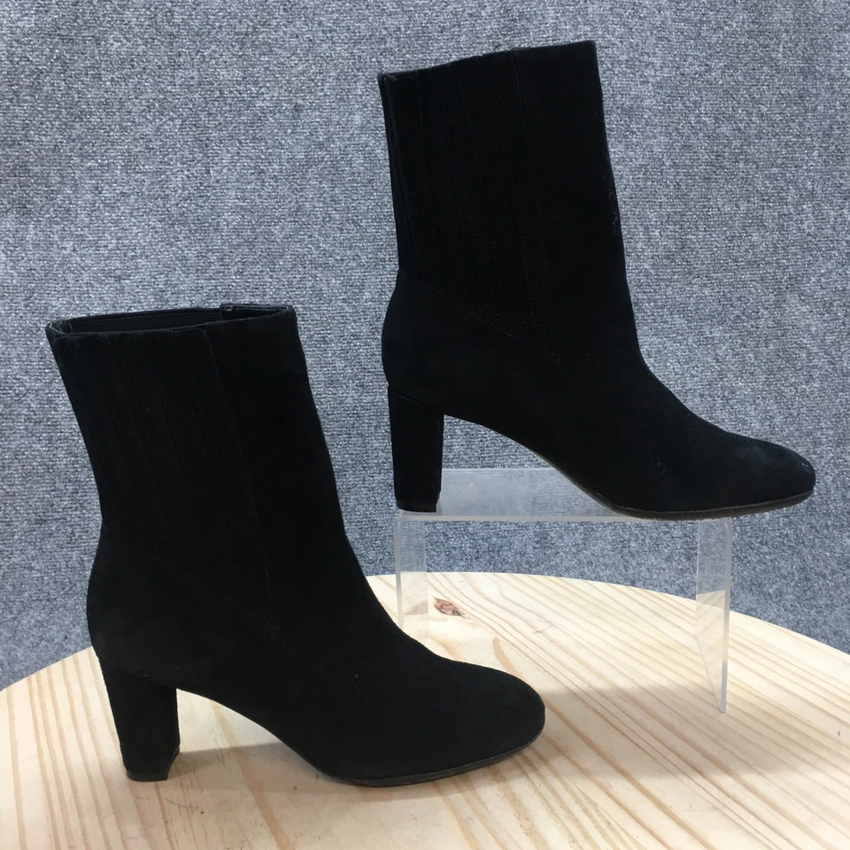 Aerosoles Boots Womens 6 M Fifth Ave Chelsea Booties Black Leather Heels Casual - Image 1 of 4
