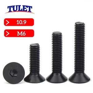 Tornillos avellanados de acero M6 DIN 7991 10.9 negro hexágono interior cabeza avellanada M6x - Imagen 1 de 18