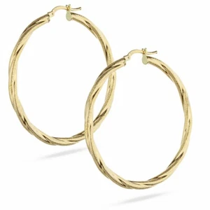 Orecchini in Oro Giallo 18 Carati a Cerchio da Donna - Picture 1 of 1