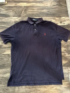 Camisa Polo Ralph Lauren L Para Hombres Azul Manga Corta Logo Poni 526 De Colección - Imagen 1 de 4
