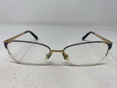 Armação de óculos Gucci Itália GG 4206/Y WVK 52-16-140 azul/dourado meia aro I352 - Imagem 1 de 4