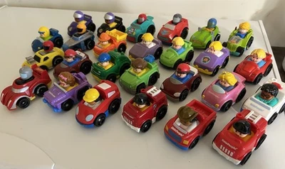 Lot Of 26 Mattel Fisher Price Little People Wheelies Cars Racers Fire Truck - Image 1 of 4